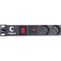 Блок евророзеток Cabeus горизонтальный, 6 розеток, фильтр, 16 A PDU-6P-F-2EU