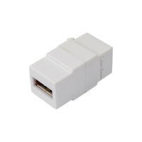 Вставка LANMASTER Keystone USB 2.0, тип A, мама-мама, 180 градусов, белая LAN-OK-USB20-AA/V-WH