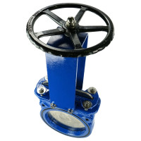 Задвижка шиберная DN.ru GGG40-SS304-NBR-2W Ду250 Ру10 двусторонняя, штурвал D040-03178