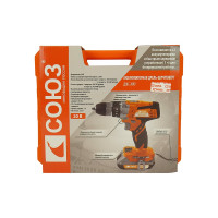 Аккумуляторная ударная дрель-шуруповерт СОЮЗ 20 В, 1BatterySystem, 2 акк. 2 Ач, кейс ДШС-20КУ