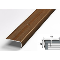 Порог угловой алюминиевый декоративный (40х20 мм, 1,8 м, Дуб темный) ЛУКА УТ000005401