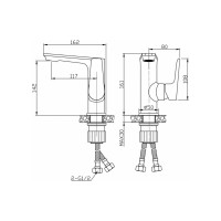 Смеситель для раковины BELBAGNO ANCONA без донного клапана, хром ANCONA-LVM-CRM