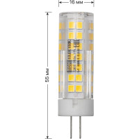 Светодиодная лампа TDM ELECTRIC G4-5 Вт-230 В-3000 К, SMD, 16x55 мм SQ0340-0216