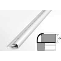 Профиль окантовочный полукруглый алюминиевый ЛУКА 9 мм, 2,7 м, Без покрытия УТ000013266