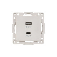 Механизм розетки EKF Стокгольм с 2USB белый PROxima EYR-2USB-type-C