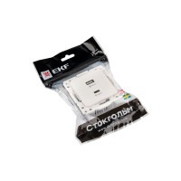 Механизм розетки EKF Стокгольм с 2USB белый PROxima EYR-2USB-type-C