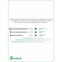 Гвоздь Гвозdeck B HR белый цинк 4.5х4.5мм потайная головка 500шт 20124545WHPZHR1