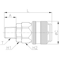 Куплунг наружная резьба - мама CDC Pneumatics OSM 40