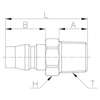 Куплунг наружная резьба - папа CDC Pneumatics PM 40