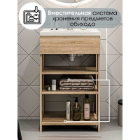 Тумба с раковиной в ванную 1Marka Revo 50 см напольная Дуб Сонома У98621