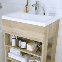 Тумба с раковиной в ванную 1Marka Revo 50 см напольная Дуб Сонома У98621