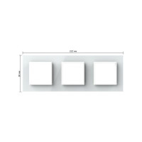 Рамка для розетки LIVOLO 3 поста, цвет белый, стекло BB-C7-SR/SR/SR-11