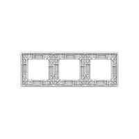 Рамка для розетки LIVOLO 3 поста, цвет белый, стекло BB-C7-SR/SR/SR-11