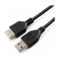Кабель удлинитель USB2.0 Cablexpert Pro, AM/AF, 3.0м, экран, черный, пакет CCP-USB2-AMAF-10
