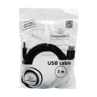 Кабель удлинитель USB2.0 Cablexpert Pro, AM/AF, 3.0м, экран, черный, пакет CCP-USB2-AMAF-10