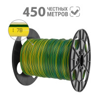 Провод TDM ELECTRIC ПуВ 1х6,0 ГОСТ на катушке (450м), желто-зеленый SQ0124-0037