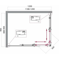 Душевой уголок BelBagno UNO-195-AH-2-120/90-C-Cr