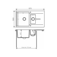 Кухонная мойка Polygran BRIG-870 (№14 Серый) 627376
