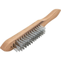 Зачистная щетка CNIC 5-ти рядная на деревянной колодке нержавеющая проволока d=0,35мм B005 SS 29744