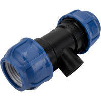 Компрессионный переходной тройник VALFEX ПНД, с внутренней резьбой, 50-1"-50 1210015010050