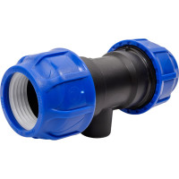 Компрессионный переходной тройник VALFEX ПНД, с внутренней резьбой, 63-1"-63 1210016310063