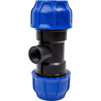 Компрессионный переходной тройник VALFEX ПНД, с внутренней резьбой, 63-1"-63 1210016310063