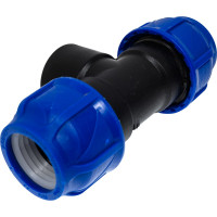 Компрессионный переходной тройник VALFEX ПНД, с внутренней резьбой, 40-1 1/4"-40 1210014011440