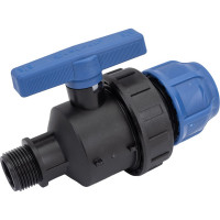 Шаровой кран VALFEX ПНД компрессионный цанга - наружная резьба, разборный 40x1" 1210012640100