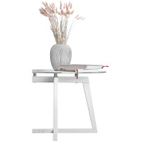 Журнальный стол Мебелик Рилле 445 белый, стекло, прозрачный, круг 6815