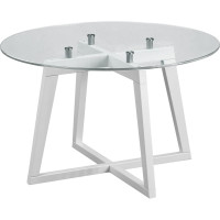 Журнальный стол Мебелик Рилле 445 белый, стекло, прозрачный, круг 6815