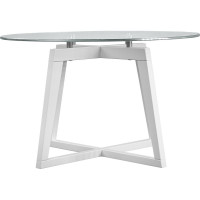 Журнальный стол Мебелик Рилле 445 белый, стекло, прозрачный, круг 6815