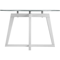 Журнальный стол Мебелик Рилле 445 белый, стекло, прозрачный, круг 6815