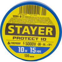 Изолента STAYER Protect-10 синяя, ПВХ, 10 м х 15 мм 12291-B_z01