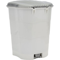 Ведро для мусора Violet с педалью, 11 л, бело-серый 151101