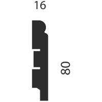 Плинтус COSCA DECOR AP09 под покраску, белый, 80x16x2400 мм, МДФ, с пазом СПБ077580