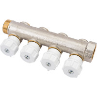 Коллектор ITAP НВ 3/4 4x1/2 Н 38 мм., никелированный, с вентилями 465 3/4'-4