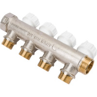 Коллектор ITAP НВ 3/4 4x1/2 Н 38 мм., никелированный, с вентилями 465 3/4'-4