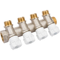 Коллектор ITAP НВ 3/4 4x1/2 Н 38 мм., никелированный, с вентилями 465 3/4'-4