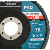 Круг лепестковый торцевой (125 мм; P40; цирконий) Профоснастка 10205035