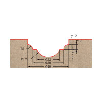 Фреза профильная для фасадов (40x17x62 мм; S=12 мм) Greencut BX11130