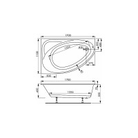 Акриловая ванна VAGNERPLAST HAPI 170x110 Left VPBA170HAP3LX-04