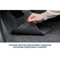 Текстильный подпятник для водительского коврика AutoFlex окантовка тесьма, цвет графит 5000102