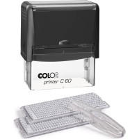 Самонаборный штамп Colop Printer пластмассовый, 9 строк 2 кассы, рамка C60-SET F чер