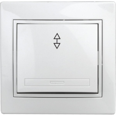 Одноклавишный переключатель Intro Plano 1-103-01 10А-250В, IP20, СУ, белый, Б0053742