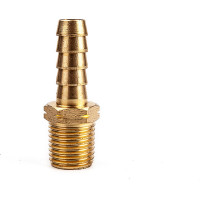 Разъем 1/4" внешняя резьба - "елочка" 8мм, латунь, в блистере AV Steel AV-700305B
