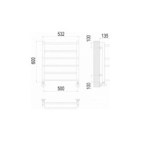 Полотенцесушитель водяной Евромикс П6 500x600 Terminus 4670078530141