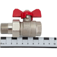 Шаровой Кран DOUBLE-LIN латунный резьбовой, бабочка, со сгоном НР/ВР 1/2" LL1045 (1/2")