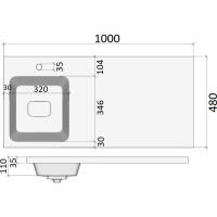 Раковина ORANGE левая, искусственный камень OP-100RAL