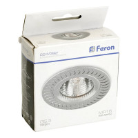 Встраиваемый потолочный светильник FERON MR16 G5.3 серебро, GS-M392 17927