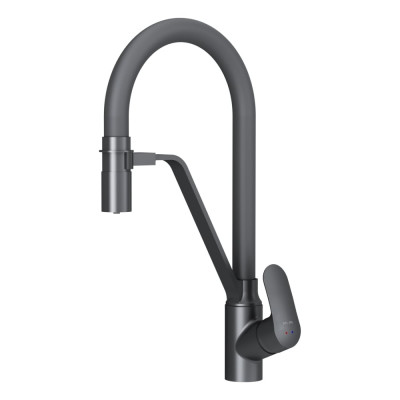 Смеситель для кухни AM.PM Like с каналом для питьевой воды и гибким изливом, черный F8007822